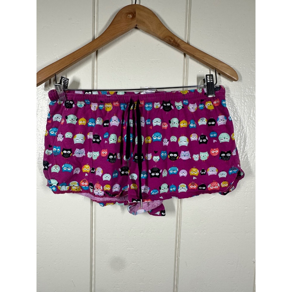 Secret Treasures Pajama Shorts Womens S Purple Lolita Owl Print Cotton TZ3954TBJ